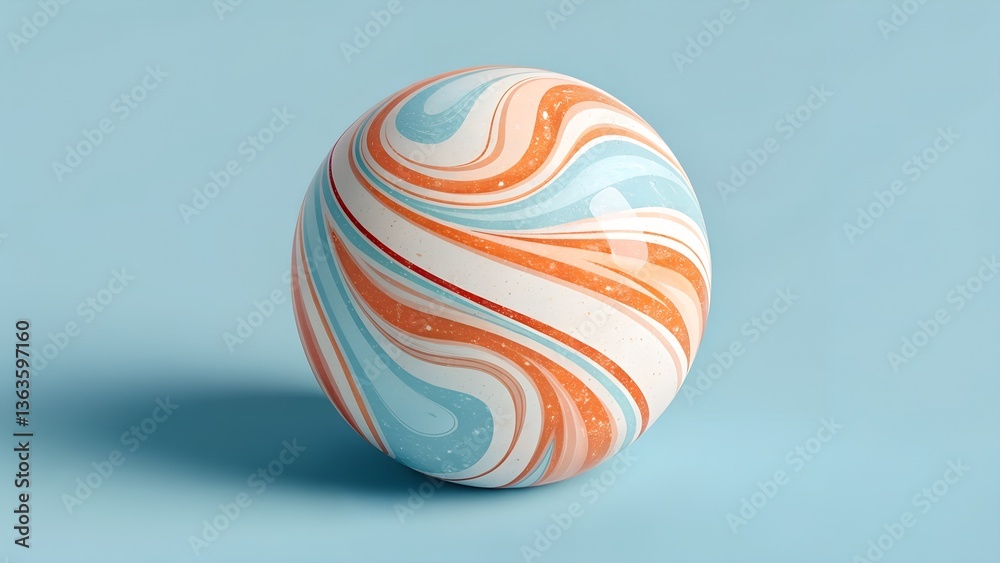 Fototapeta premium Colorful spiral easter egg spheres, a sweet holiday food design