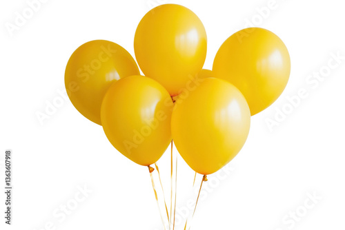 Wallpaper Mural Bright yellow balloons cluster on black background, cut out Torontodigital.ca