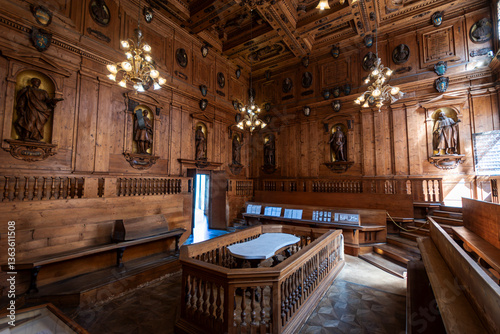 
The anatomical theatre, 1595 building for the school of medicine of the University of Bologna.