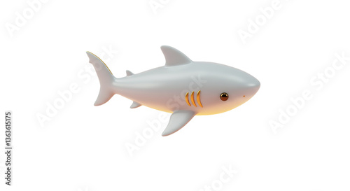 Wallpaper Mural Isolated White Shark Animal Torontodigital.ca