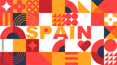 spain abstract geometric vector  background