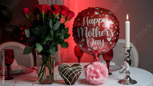 Festive table setting for mother's day celebration