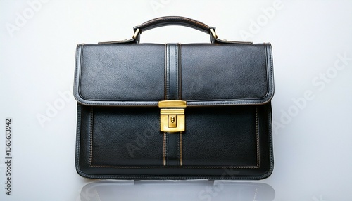 black briefcase isolated on white