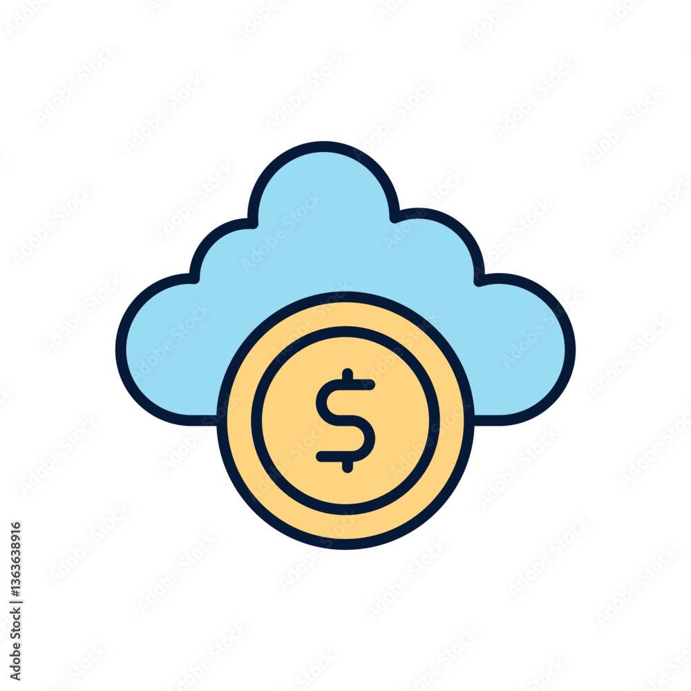 Cloud Cost Vector icon Cloud Cost Vector icon