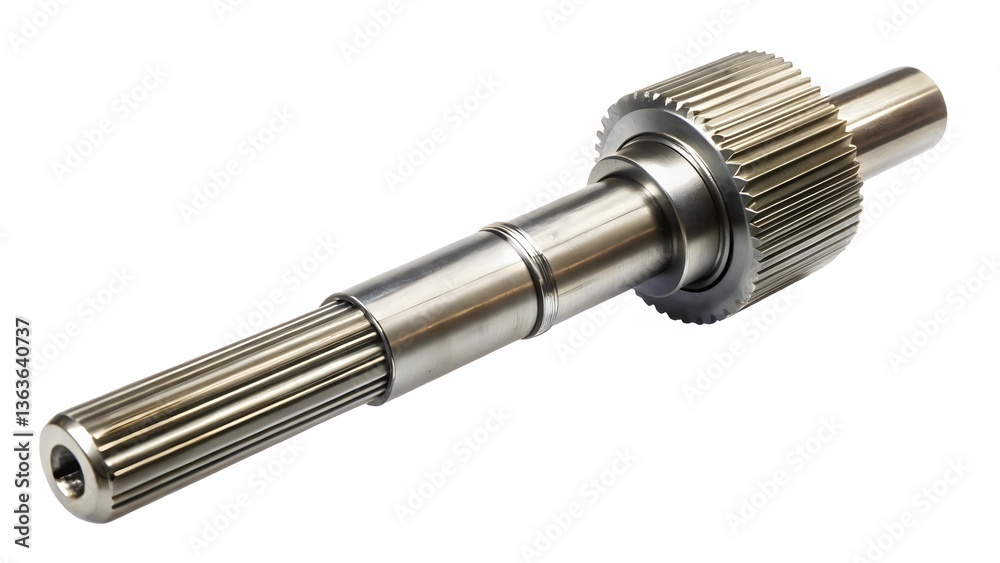 Precision-machined metal shaft with gears