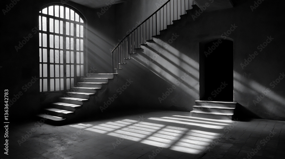 Fototapeta premium a dramatic film noir shootout in an abandoned building