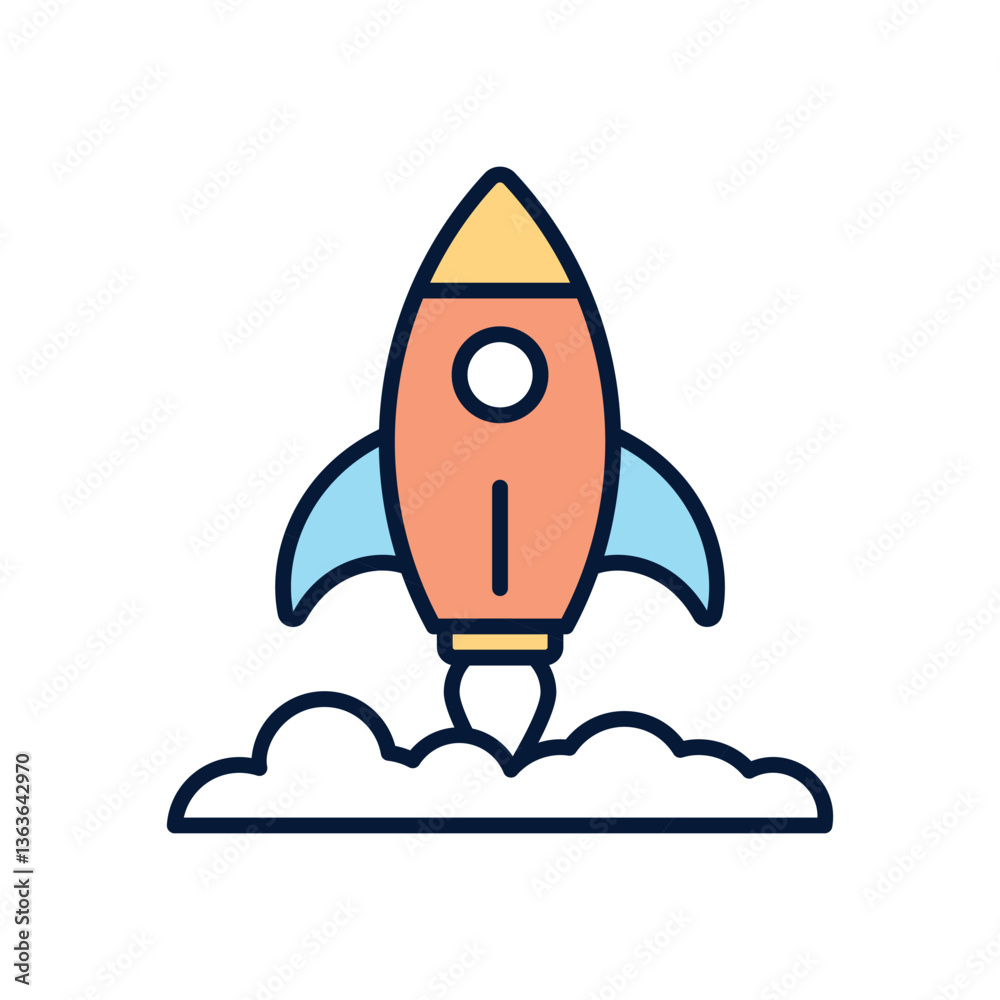 Startup Rocket Vector icon Startup Rocket Vector icon