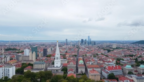 Wallpaper Mural Cityscape panorama with historical church Torontodigital.ca