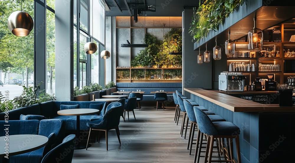 Fototapeta premium Modern restaurant interior 