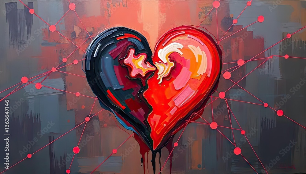 Obraz premium Broken heart, abstract art