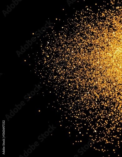 Wallpaper Mural Golden glitter explosion against a stark black backdrop, metallic, backdrop Torontodigital.ca