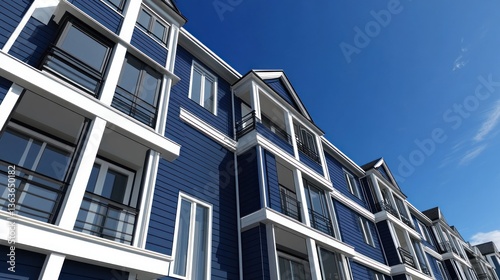 Modern Apartment Building Facade Under Clear Sky