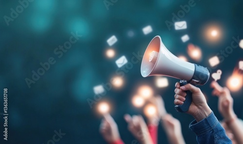 Megaphone annoucement communication concept photo