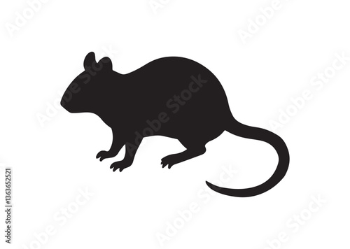 Rat silhouette vector