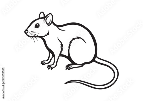 Rat silhouette vector