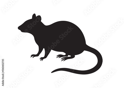 Rat silhouette vector