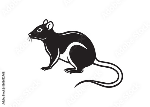 Rat silhouette vector