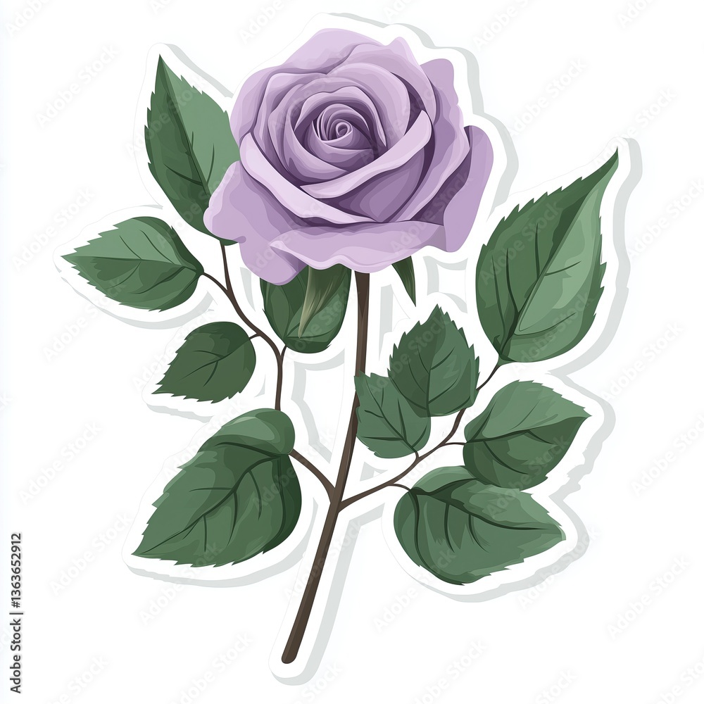 Fototapeta premium contour-cut sticker quality aesthetic quality of the beautiful, 3d rendering, design sticker, vector art sticker, high resolution, detailed, on white background generated AI