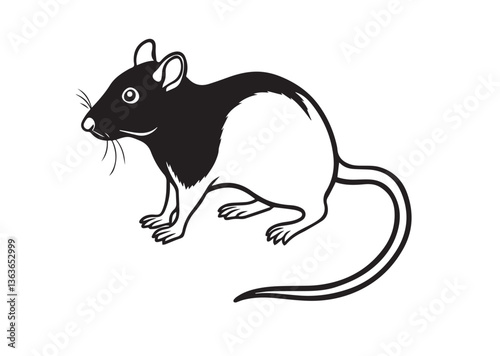 Rat silhouette vector