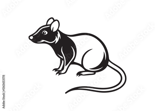 Rat silhouette vector