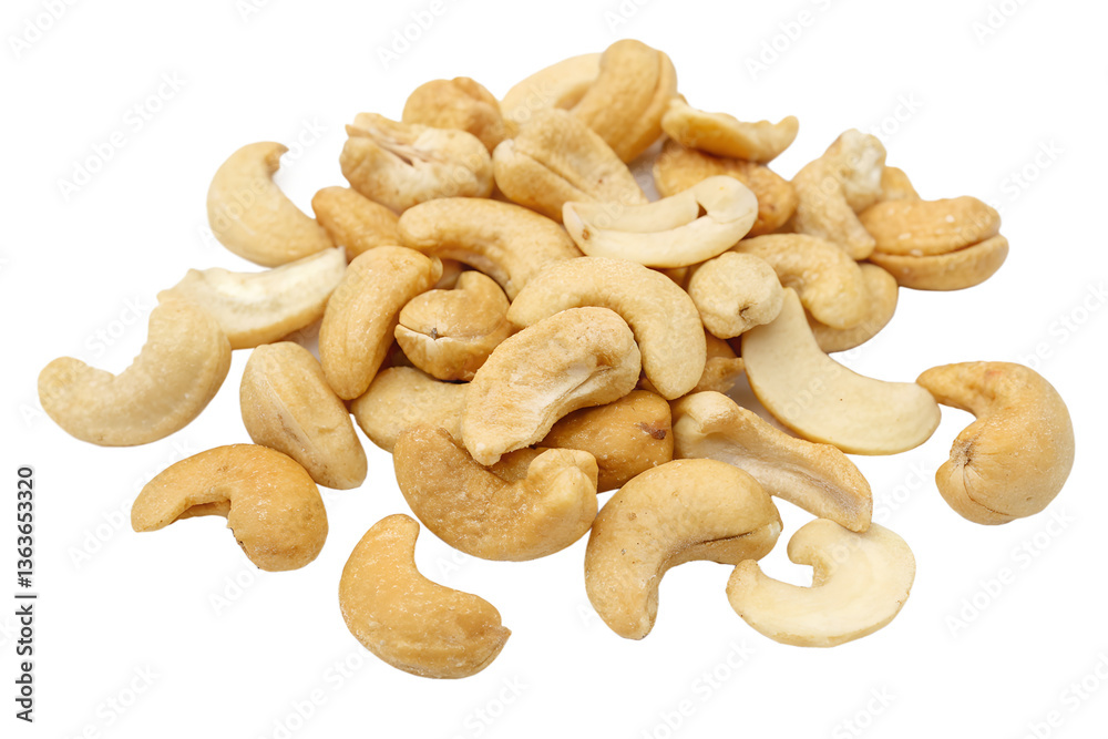 cashew nuts on white background cashew nuts on white background