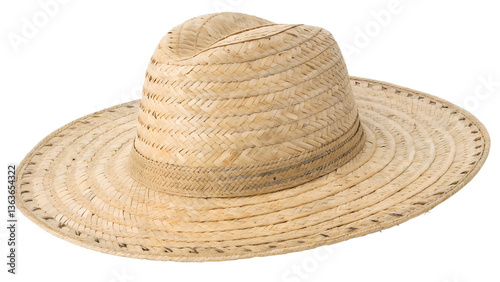 straw hat on white background