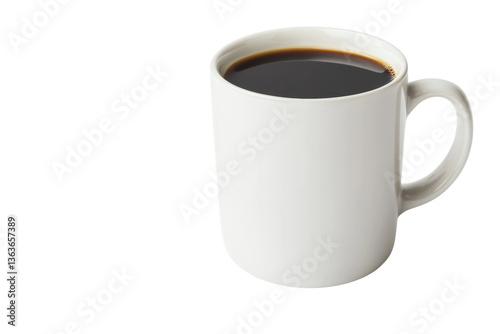 Wallpaper Mural Isolated white coffee mug filled with fresh black coffee, cut out Torontodigital.ca