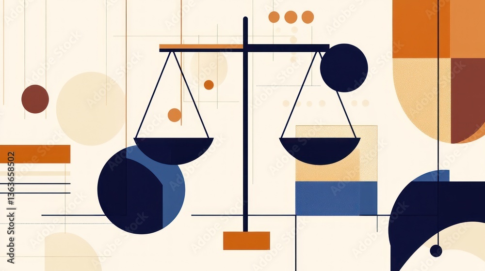 Fototapeta premium Justice scales balance abstract background legal concept
