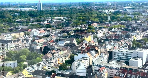 Cologne, Germany - September 8, 2024 - Landscape of the Rhine River in Cologne