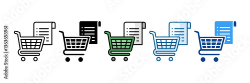 Grocery List Icon Set Multiple Style Collection