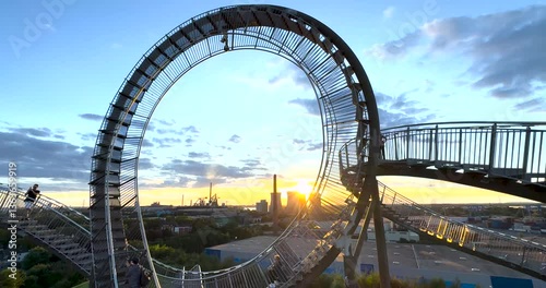 Duisburg, Germany - Möbius strip and industrial landscape in Duisburg