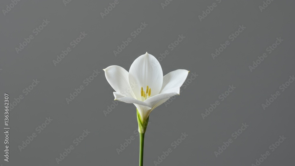 Fototapeta premium Elegant white lily in bloom, with a minimal, serene aesthetic.