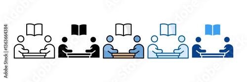 Study Session Icon Set Multiple Style Collection
