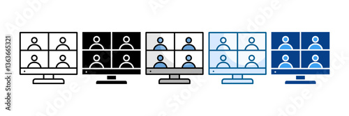 Meet Up Icon Set Multiple Style Collection