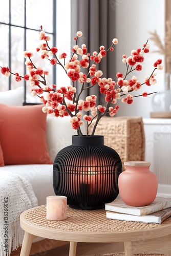 Charming Interior Still Life Featuring Floral Arrangement and Decorative Objects