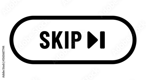 3d render . skip music icon
