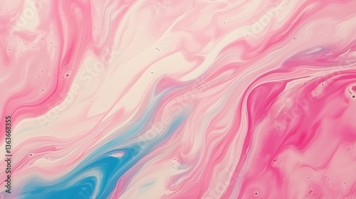 Acrylic paint texture swirling and mixing in a marble pattern