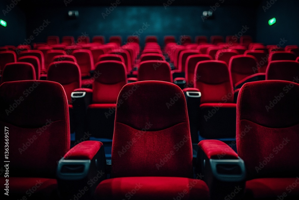 Inside the cinema: Empty rows of luxurious red chairs await an audience Inside the cinema: Empty rows of luxurious red chairs await an audience