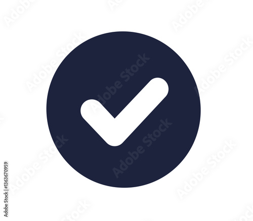 Check mark line art icon, contoured circle and square tick symbol, simple doodle drawing style, approval outline line art element isolated flat vector illustration.