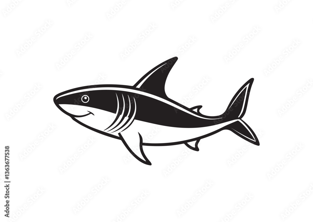 Fototapeta premium Shark silhouette vector