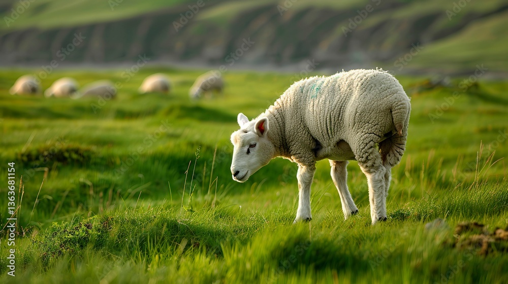 Obraz premium A photo of sheep grazing