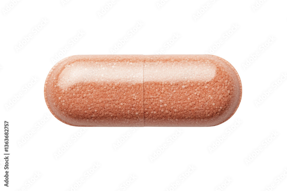 Close-up of a red and white capsule pill on black background, cut out Close-up of a red and white capsule pill on black background, cut out