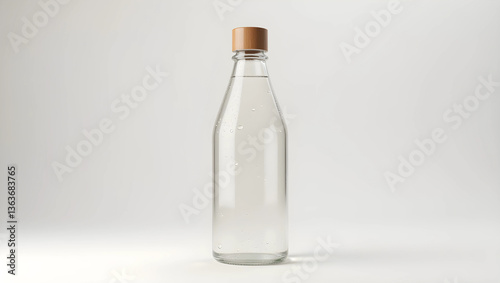 Minimalist Glass Water Bottle with Wooden Cap – Elegance in Simplicity