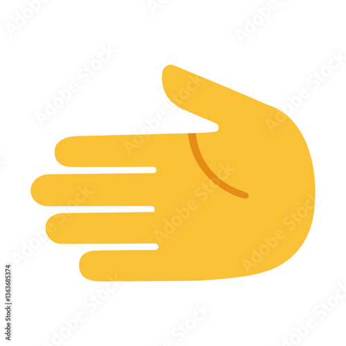 Raised Hand Clipart Illustration | Open Palm Stop Gesture Isolated on White Background
