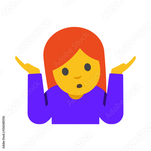 Confused Person Clipart Illustration | Character Shrugging Isolated on White Background