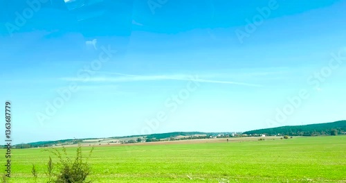 Jena, Germany, September 20, 2024 - Scenery on both sides of the train