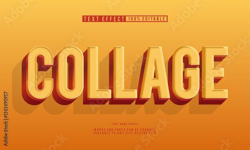 Retro collage 3D text effect with an editable vintage style.