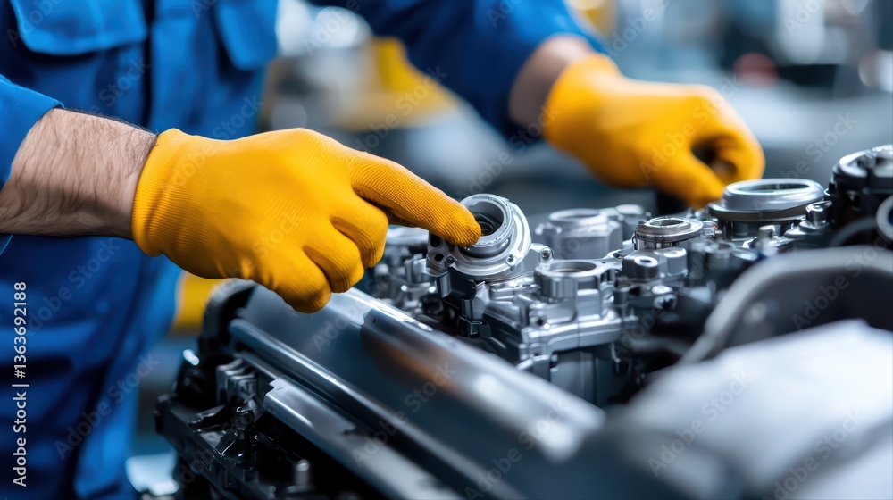 Precision mechanics in auto repair workshop environment Precision mechanics in auto repair workshop environment