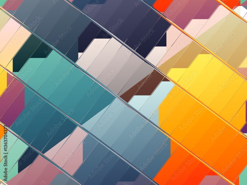 Fototapeta premium Abstract geometric background with vibrant diagonal patterns. Modern, dynamic design for various projects.