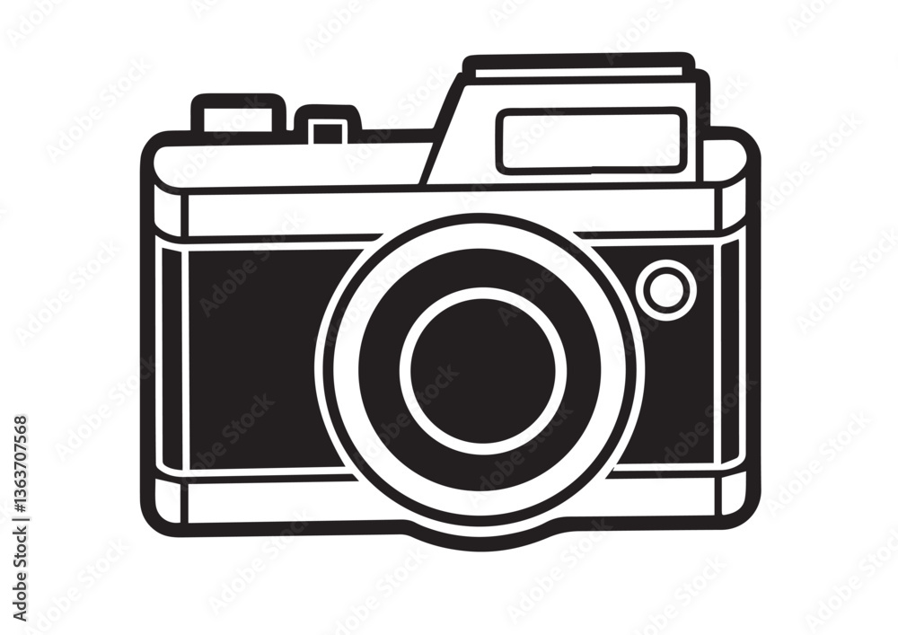Retro camera silhouette vector Retro camera silhouette vector